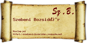 Szebeni Bozsidár névjegykártya
